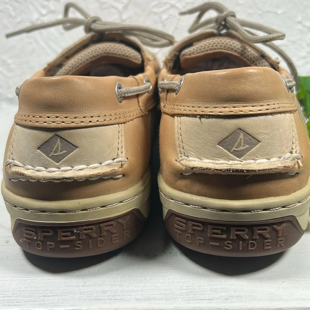 Sperry Billfish 3 Eye Leather Men's Top Sider Tan Cream Boat Shoes Loafer Style